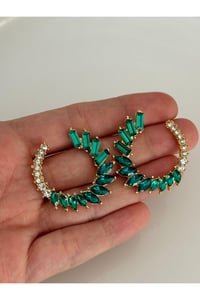 Kristal Taşlı Parlak Şık Küpe