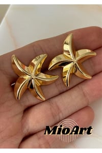 Küçük Boy Deniz Yıldızı Altın/Gold Küpe