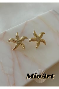 Küçük Boy Deniz Yıldızı Altın/Gold Küpe