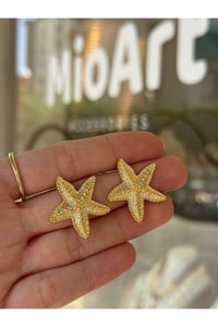 Küçük Boy Deniz Yıldızı Altın/Gold Küpe