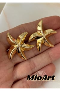 Küçük Boy Deniz Yıldızı Altın/Gold Küpe