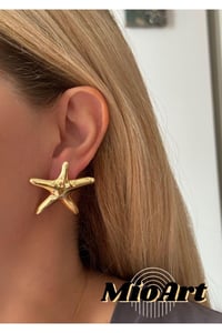 Küçük Boy Deniz Yıldızı Altın/Gold Küpe