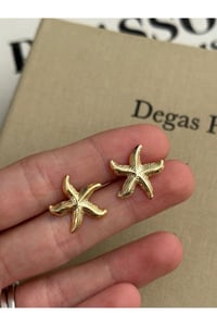 Küçük Boy Deniz Yıldızı Altın/Gold Küpe
