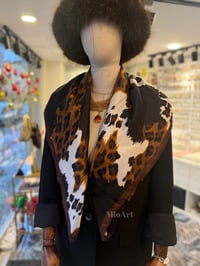 Leopar Desen İthal Çift Taraflı Bandana Fular 