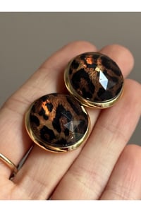 Leopar Kadın Küpe Yuvarlak