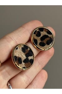Leopar Kadın Küpe Yuvarlak