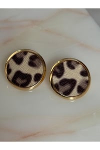Leopar Kadın Küpe Yuvarlak