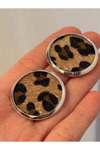 Leopar Kadın Küpe Yuvarlak