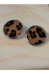 Leopar Kadın Küpe Yuvarlak