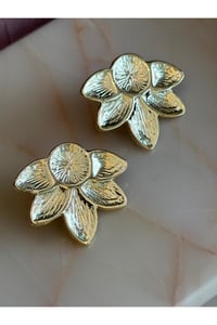 Lotus Çiçek Plaka Kadın Küpe