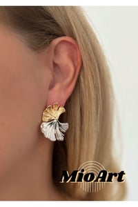 Lotus Çiçek Plaka Kadın Küpe
