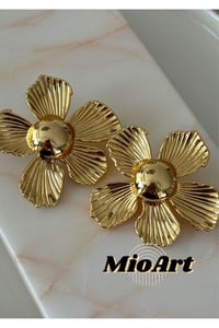 Lotus Çiçek Plaka Kadın Küpe