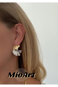 Lotus Çiçek Plaka Kadın Küpe