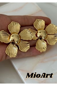 Lotus Çiçek Plaka Kadın Küpe