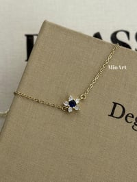 Lotus Mavi Taşlı Gold Zincir Bileklik