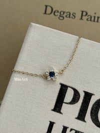 Lotus Mavi Taşlı Gold Zincir Bileklik