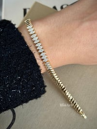 Markiz Taşlı Gold Bileklik