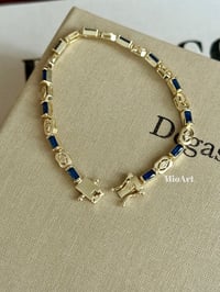 Mavi Taşlı Gold Bileklik
