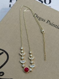 Pembe Taşlı Gold Kolye