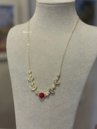 Pembe Taşlı Gold Kolye