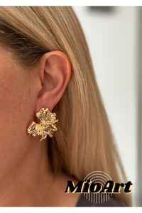 Pinterest Geometrik Çiçek Metal Küpe
