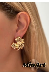 Pinterest Geometrik Çiçek Metal Küpe