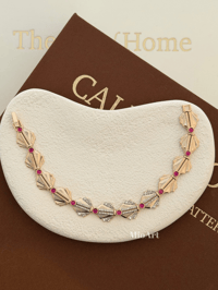 Ruby Taşlı Gold Bileklik