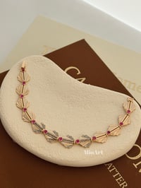 Ruby Taşlı Gold Bileklik