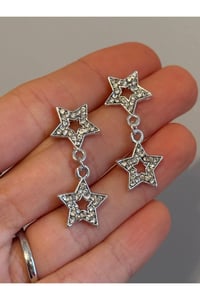 Sıralı Yıldız Zirkon Taşlı Küpe