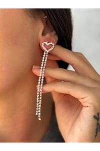 Stradi Model Silver Yıldız Zincir Sallantılı Küpe