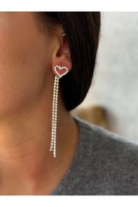 Stradi Model Silver Yıldız Zincir Sallantılı Küpe