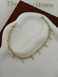 Su Yolu Taşlı Gold Bileklik