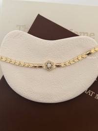 Tasarım Taşlı Gold Çelik Bileklik