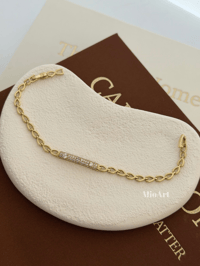 Taşlı Gold Bileklik
