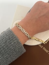 Taşlı Gold Çelik Bileklik