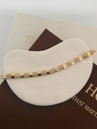 Taşlı Gold Çelik Bileklik
