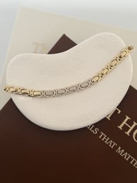 Taşlı Gold Çelik Bileklik
