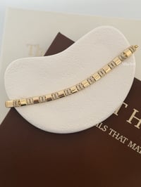 Taşlı Gold Çelik Bileklik