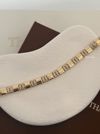 Taşlı Gold Çelik Bileklik