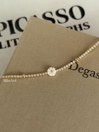 Taşlı Gold Papatya Su Yolu Bileklik