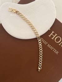 Taşlı Gold Tasarım Çelik Bileklik