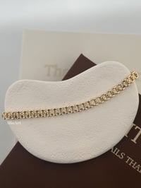 Taşlı Gold Tasarım Çelik Bileklik