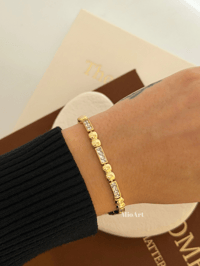 Taşlı Gold Zincir Bileklik