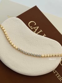 Taşlı Zincir Gold Bileklik