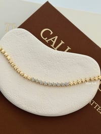 Taşlı Zincir Gold Bileklik