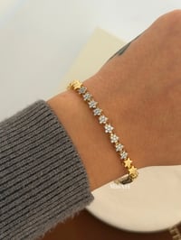 Taşlı Zincir Gold Bileklik