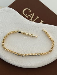 Taşlı Zincir Gold Bileklik