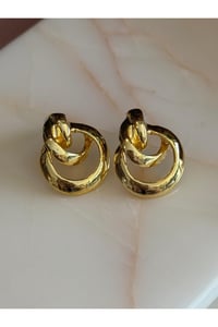 Trend Kadın Lüks Gold Renk Iç Içe Daire Küpe (Küçük Model)