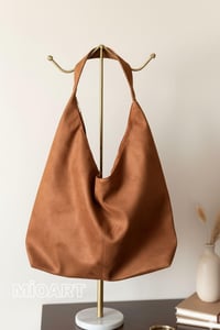 XL Boy Kahve Pinterest Model Süet Omuz Çantası