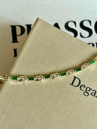 Yeşil Taşlı Gold Bileklik